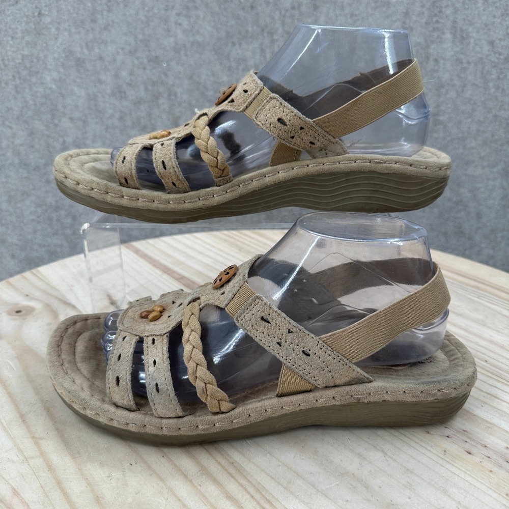 Earth Spirit Gelen Wedge Sandals Womens 10 Beige Braided Comfort WME827ER008